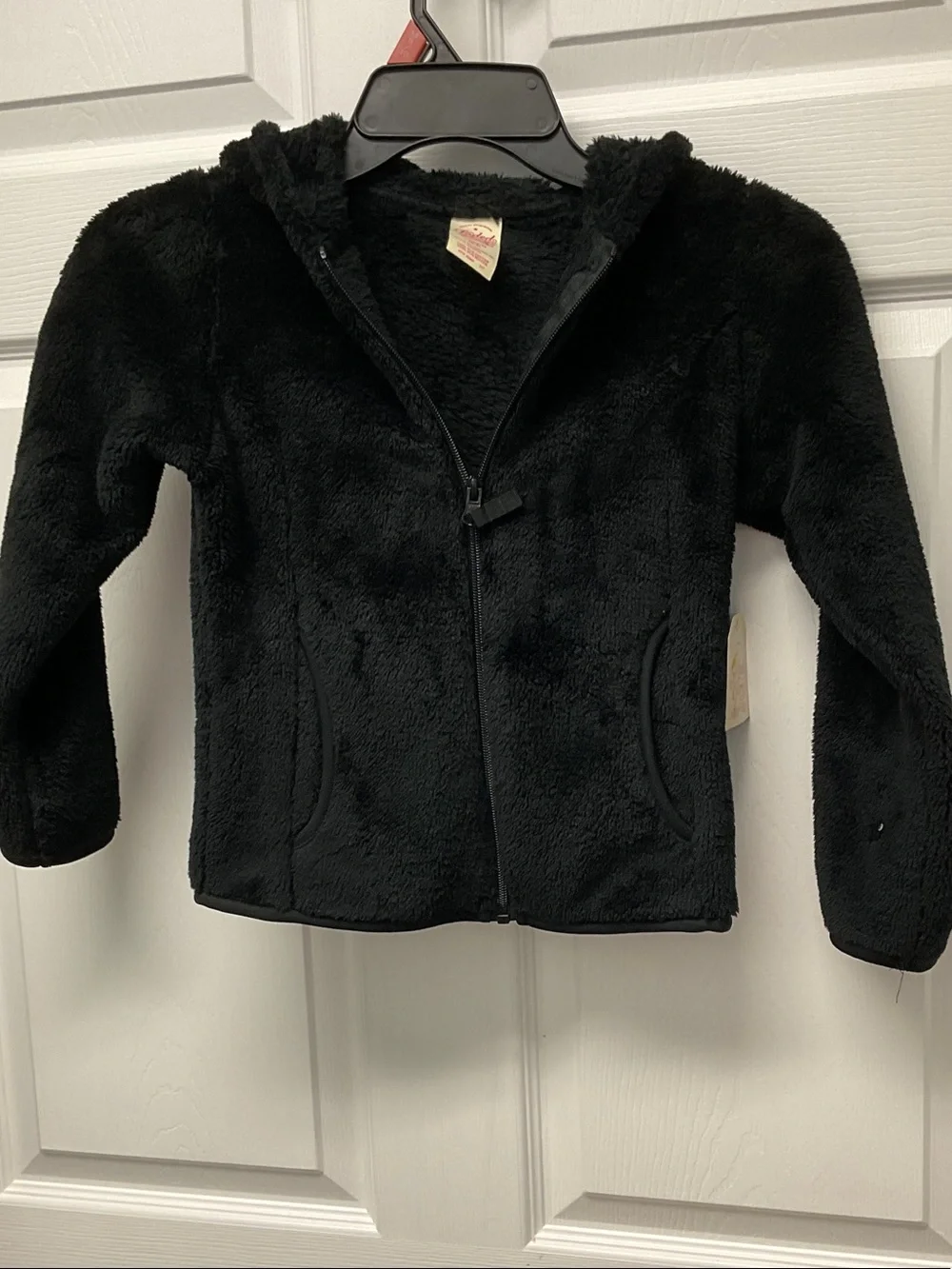 Faded Glory Black Plush Hoodie Jacket